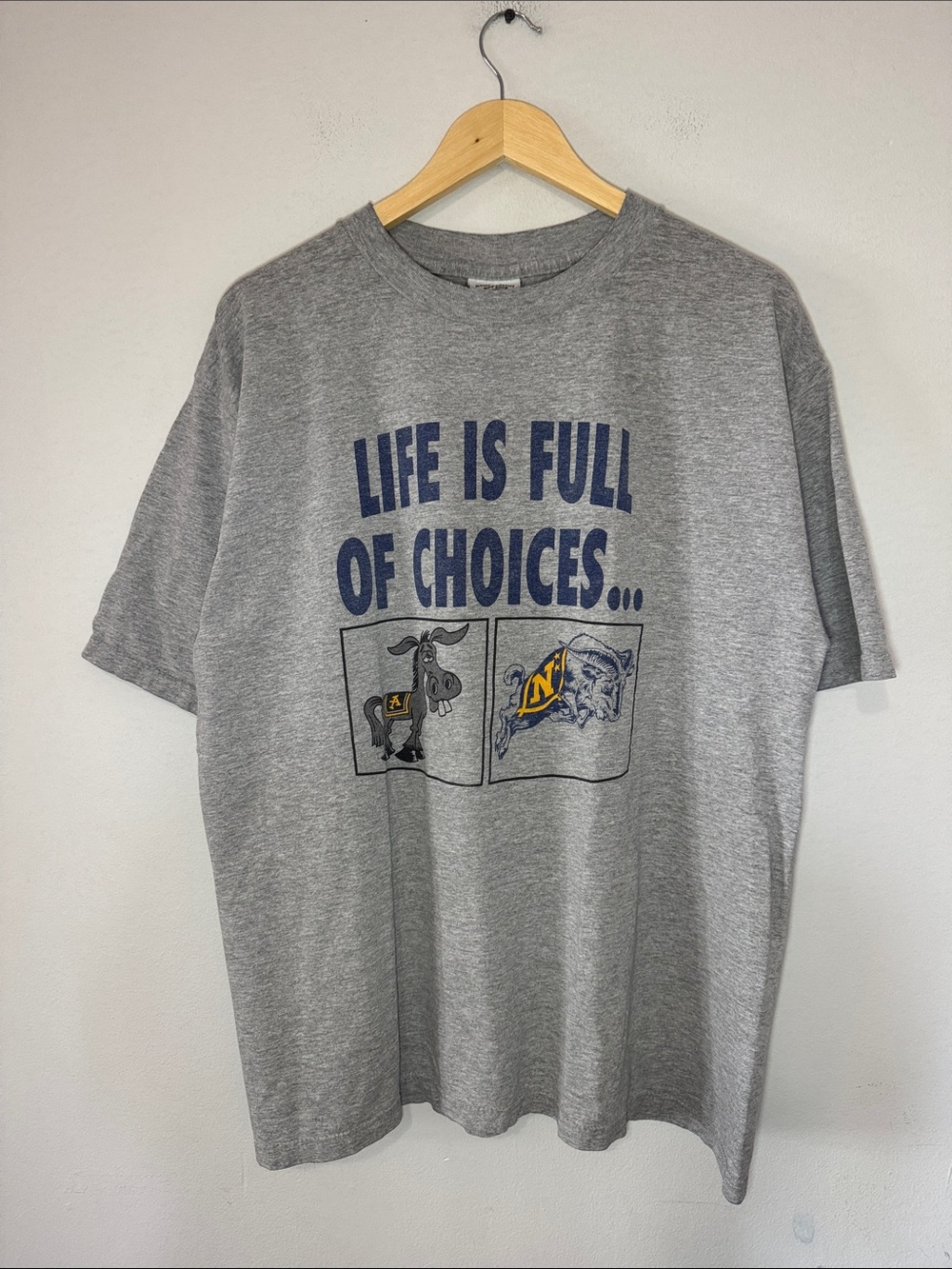 Vintage Naval Academy T-Shirt / XL / Make The Right Choice / 90s